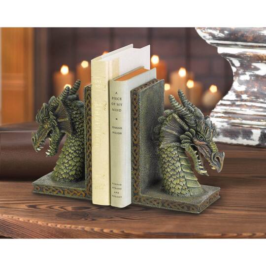 Fierce Dragon Bookends 10" x 3.25" x 7"